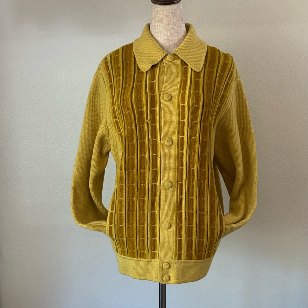 Vintage Yellow Button-Up Cardigan